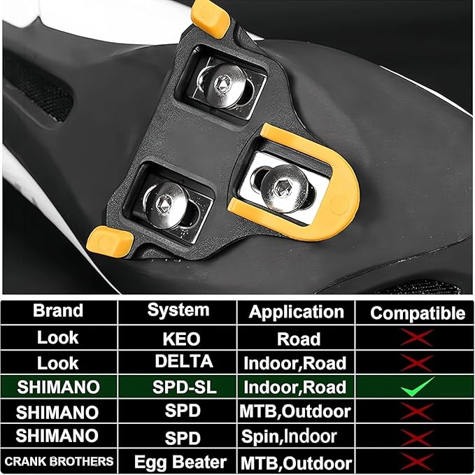 WOWSPORT SPD-SL Road Bike Pedals - Lightweight Clipless Pedals with 3-Bolt Cleats, Sealed Bearings & Nylon Composite | Shimano SPD SL Compatible