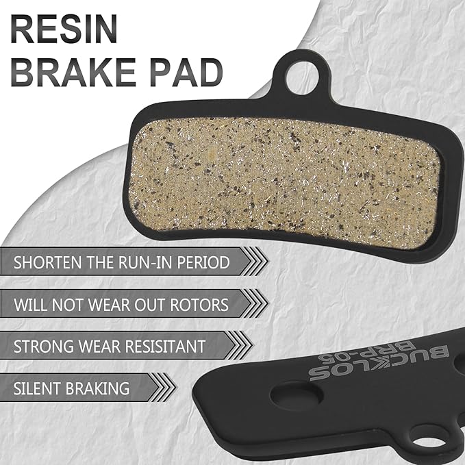 BUCKLOS Bike Disc Brake Pads - Bicycle Disk 4 Piston Pads for Shimano D02S D03S Saint Deore XT XTR SLX Zee/Tektro/TRP for Mountain Bike/Road Bike/Ebike/MTB