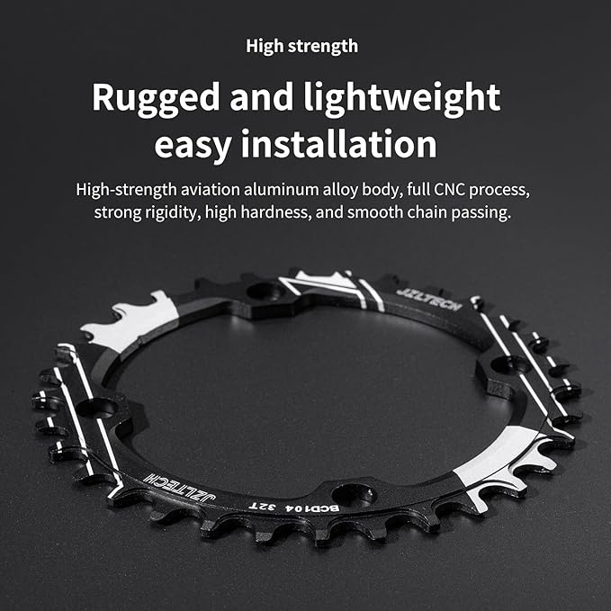104 BCD Bike Chainring: 32T 34T 36T 38T Round Narrow Wide Chainring, Single Chain Ring for 8 9 10 11 12 Speed Mountain Bike MTB XC Trail e-Bike Fat Bicycle