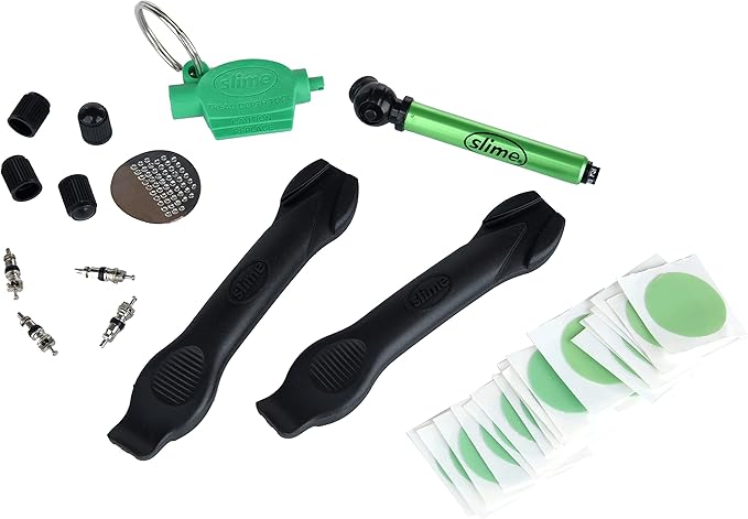 Slime 20482 Tire Tackle: Bike Tube Repair & Maintenance Kit, 33 Pieces