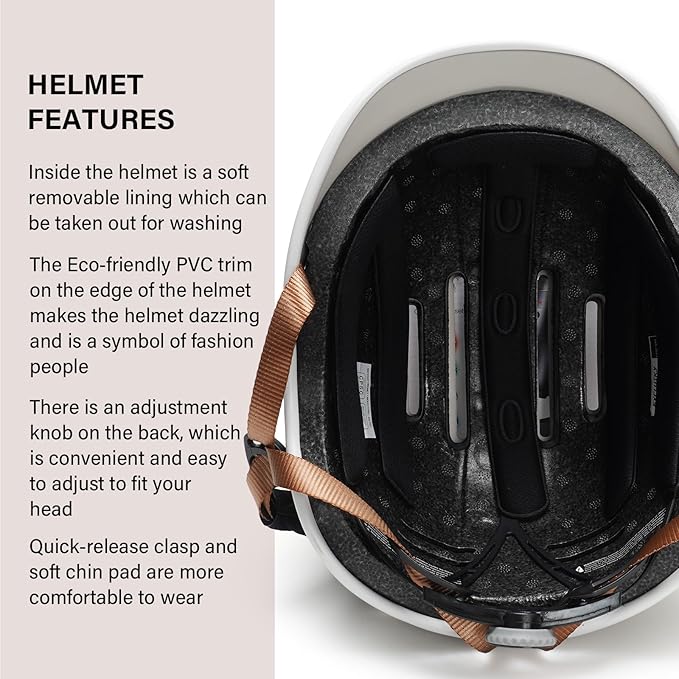 Exclusky Bike Helmet for Adults,Adjustable Cycling Helmet for Men & Women Safety Certified Bicycle Helmet for Commuting, Road Biking, Skating with USB Rechargeable Rear Light