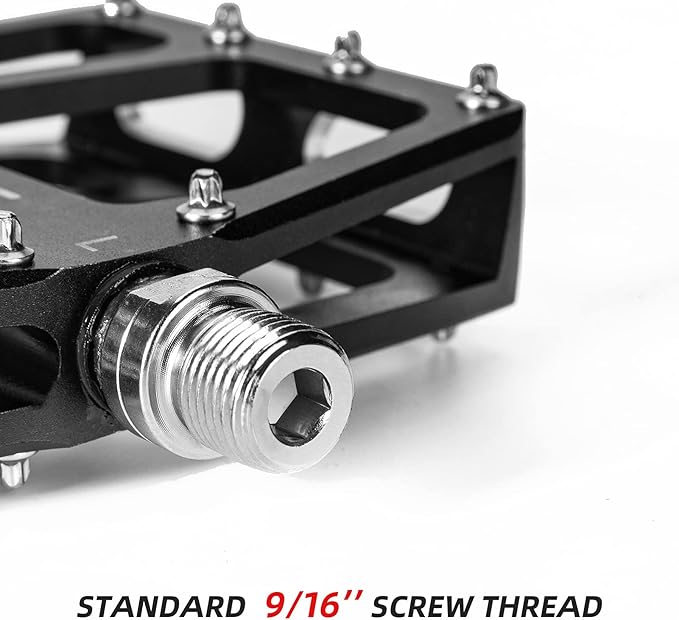 ROCKBROS Mountain Bike Pedals MTB Pedal Aluminum Bicycle Wide Platform Flat Pedals 9/16" Cycling Sealed Bearing Pedals for Road Mountain BMX MTB Bike
