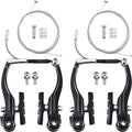 Universal Mountain Bike Brakes Set - 2 Pairs, Replacement for Most Bicycles, Includes 2 Pieces Brake Cables, Gear Shift Cable Wire, End Caps, End Ferrules