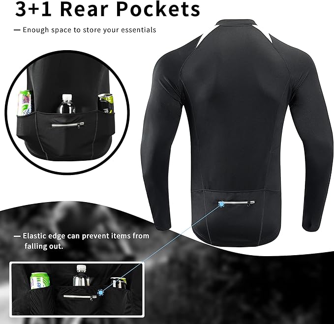 Cycling Jersey Men Bicycle Shirt Short and Long Sleeve MTB Road Biking Jersey with Pockets