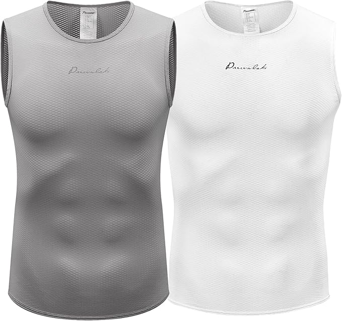 Przewalski Men’s Sleeveless Cycling Undershirt Quick Dry Bike Base Layer Vests Breathable Bicycle Jerseys Biking Tank Tops