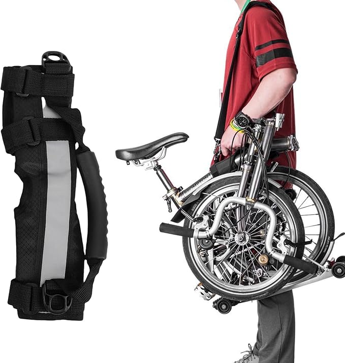 Folding Bike Carry Strap, Dual Mode Hand Shoulder Strap with Folding Bicycles Nylon Webbing Portable Bike Carrier for Commute and City Riding