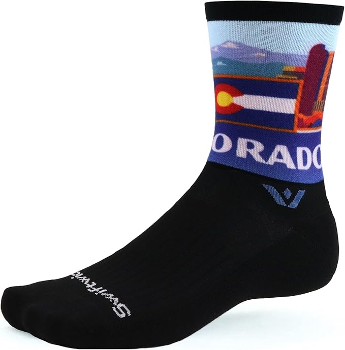 Swiftwick VISION IMPRESSION Crew, National Parks/States Edition, Running, Hiking and Cycling Socks