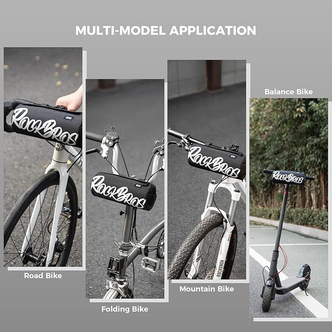 ROCKBROS Bike Handlebar Front Bag Bicycle Handy Frame Roll Bag with Shoulder Removable Strap Mountain Bike Storage Pouch Cycling Accessories