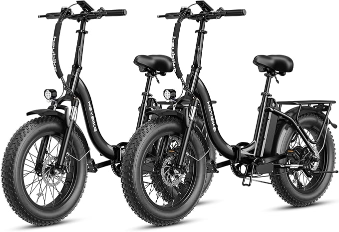 Heybike Ranger 2.0 Foldable Electric Bike for Adults, 20"×4 Fat Tire Ebike with 1400W Peak Motor, 28 MPH Max Speed, 600Wh Removable Battery, Up to 65 Miles Range, Front Suspension Step-Thru E Bike