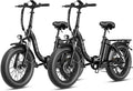 Heybike Ranger 2.0 Foldable Electric Bike for Adults, 20"×4 Fat Tire Ebike with 1400W Peak Motor, 28 MPH Max Speed, 600Wh Removable Battery, Up to 65 Miles Range, Front Suspension Step-Thru E Bike