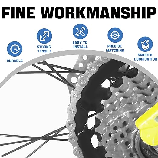 6/7/8/9/10/11/12 Speed Bike Chain – High-Strength, Durable & Smooth-Shifting for Road/Mountain Bikes (12-Speed)