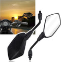 2PCS Motorcycle Mirrors with 8mm & 10mm Bolt,Carbon Fibre HD Motorcycle Mirrors for Handlebars,360° Adjustable Motorcycle Accessories Wide Angle Rear View Mirror (Carbon Fibre)