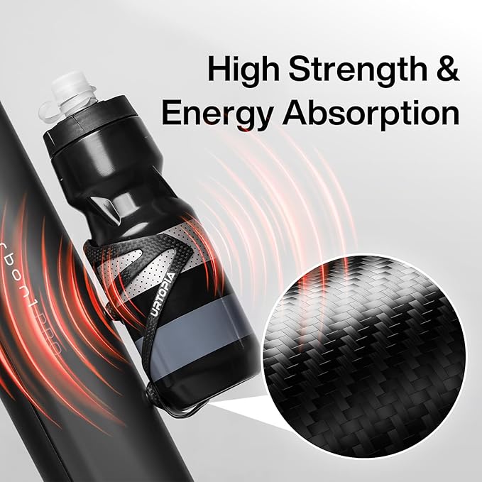 Full Carbon Fiber Bike Water Bottle Holder, Ultra-Light Water Bottle Cage for Bike, High Strength Durable Carbon Cup Holder for Bike, Road Bike, Mountain Bike, Electric Bike (2pack)