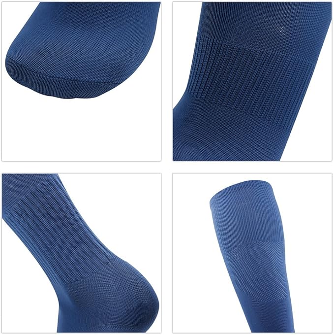 Three street Baseball Socks, Unisex Knee High Solid Sport Tube Compression Softball Football Soccer Team Socks 2-10 Pairs