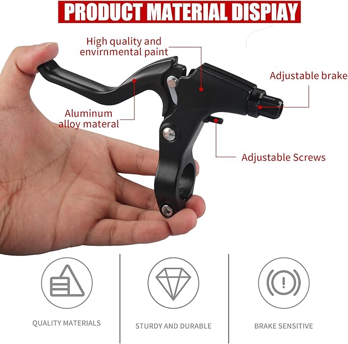 Complete Bike Brakes Set，Inner and Outer Callipers Cables Lever Kit ，Universal Bike Front and Rear MTB Brake with Multi-Tool Wrenches Black
