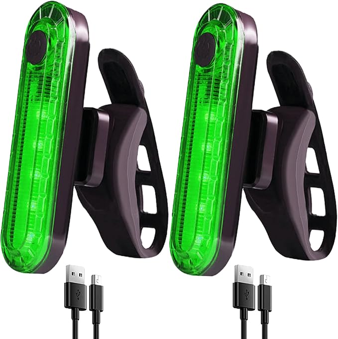 2 Pack USB Rechargeable LED Bike Tail Light Bicycle Rear Cycling Night Essential Reflector Seat Back Safety Lamp Waterproof Bright Warning Flash MTB Light for Men Women Kids