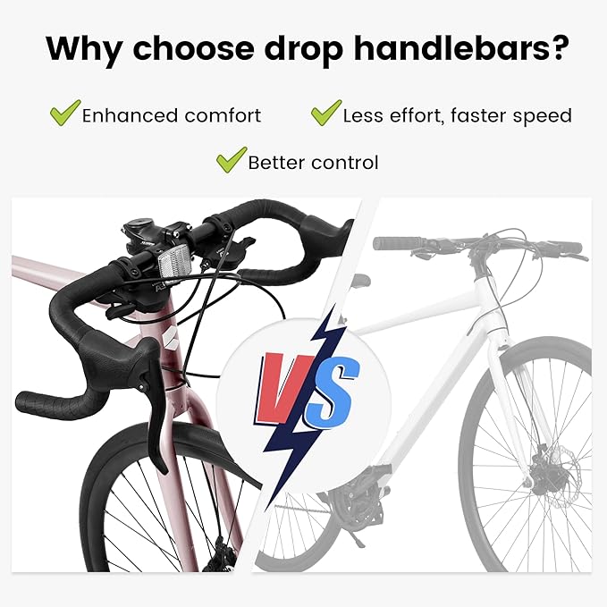 700C Bent Handlebar Road Bike,16 Speed Hybrid Road Bike,Men's and Women's Hybrid Commuter Bike