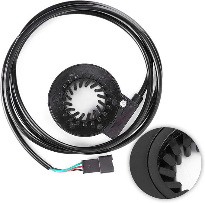 Alomejor Electric Assist Sensor,Lightweight Plastic 12 Pulse Bicycle Sensor 3.6ft Cable for Commuters Trail Riders Urban Cycling