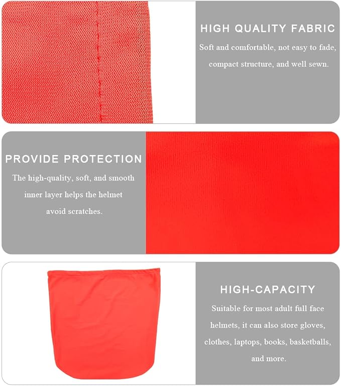Motorcycle Helmet Bag, Helmet Protection Drawstring Bag Made of Nylon Cloth, Large Capacity Helmet Storage Bag for Motorcycle Bicycle, Universal Motorcycle Accessories (Orange)
