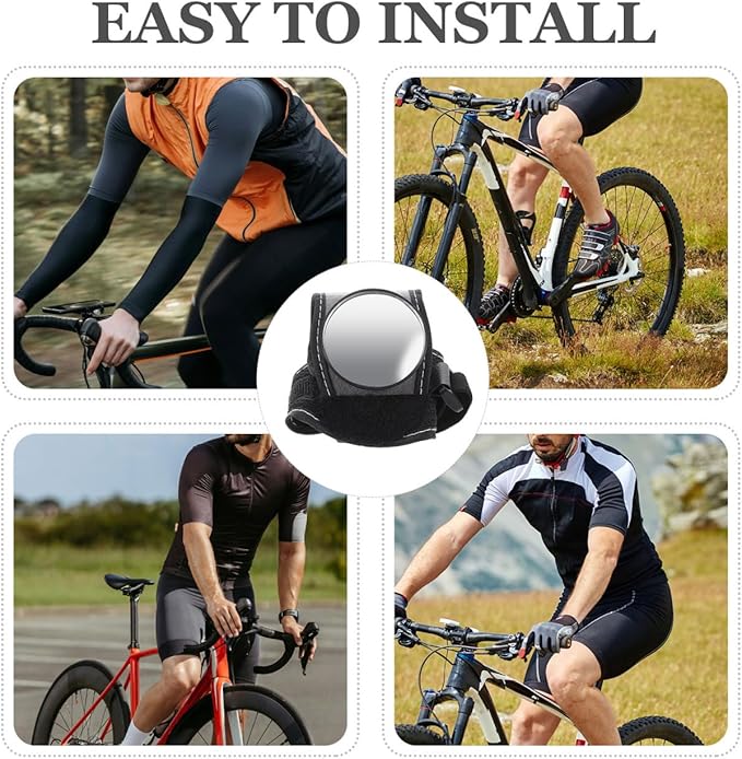 Totority Wearable Cycle Wrist Mirror - Comfortable Nylon Rearview Mirror for Biking Enhanced Safety and Wide Angle Visibility