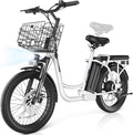 Caroma Peak 500W/800W/1200W Electric Scooter with Seat, 20" Fat Tire Electric Bike with 48V Removable Battery, Up to 30Miles & 20MPH, Adult Scooter for Commuting with Basket&Adjustable Seat