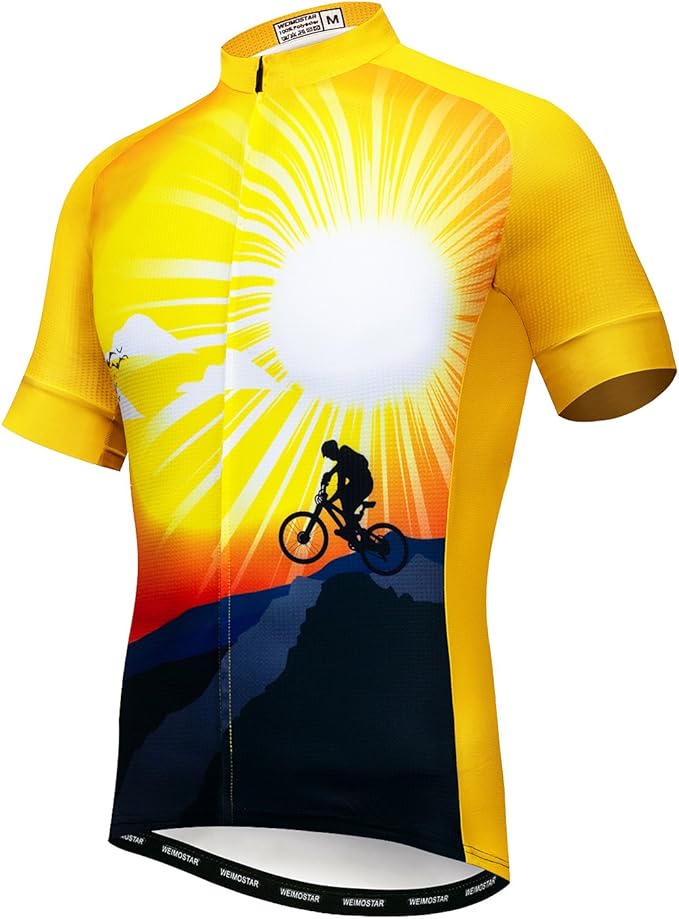 Men's Cycling Jerseys Tops Biking Shirts Short Sleeve Full Zipper Bike Clothing