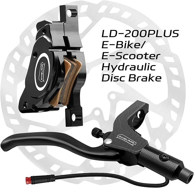 E-Bike Hydraulic Disc Brake Set 4-Pistons/2-Pistons,2-PIN/3-PIN Pre-Bled with Mineral Oil Brakes Kit,Front and Rear Set,180mm 2.3mm Thick Rotors