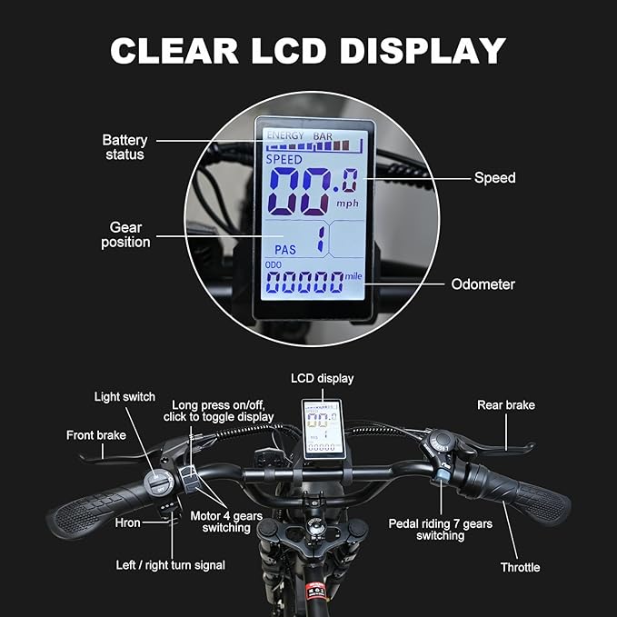 Electric Bicycle for Adults 750W Motor 21MPH 50 Miles Removable 48V Battery, 20/16"x4.0"Fat Tire Dual Disc Brakes, ebike Suitable for City Commuting