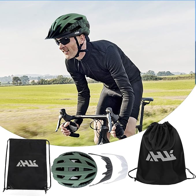 Youth Adult Road Bike Helmet, Men Women Adjustable Mountain Bicycle Helmet with Detachable Visor, 2 Sizes for Age 8-14+ Youth, Kids, Adult