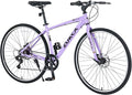 700C Road Bike for Adult, 7 Speed Road Bike, Hybrid City Bike with Aluminum Alloy Frame and Double Caliper Brakes for Commuter, Adult Urban Hybrid Bike