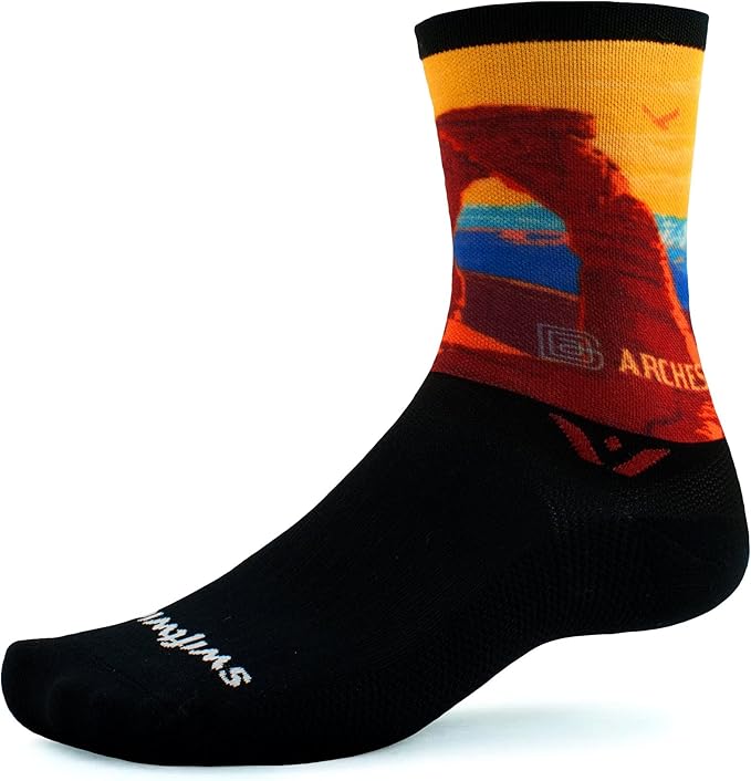 Swiftwick VISION IMPRESSION Crew, National Parks/States Edition, Running, Hiking and Cycling Socks