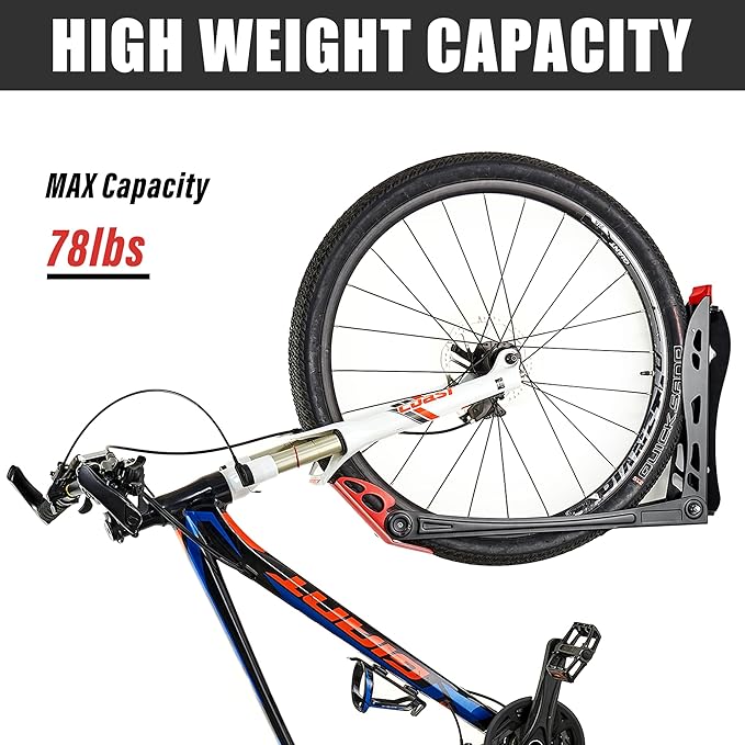 Wallmaster BIKEPAL Swivel Bike Rack, Wall Mounted Vertical Bike Storage Hanger, Space Saving for Home and Garage, 2 Pack