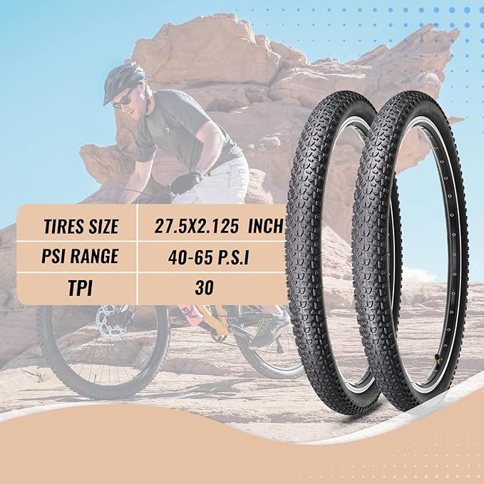 MOHEGIA Mountain Bike Tires - 20/24/26/27.5 Inch Folding MTB Bicycle Tires Replacement,Steel Bead All-Terrain and High-Performance Durable for Off-Road,Street & Trail Adventures