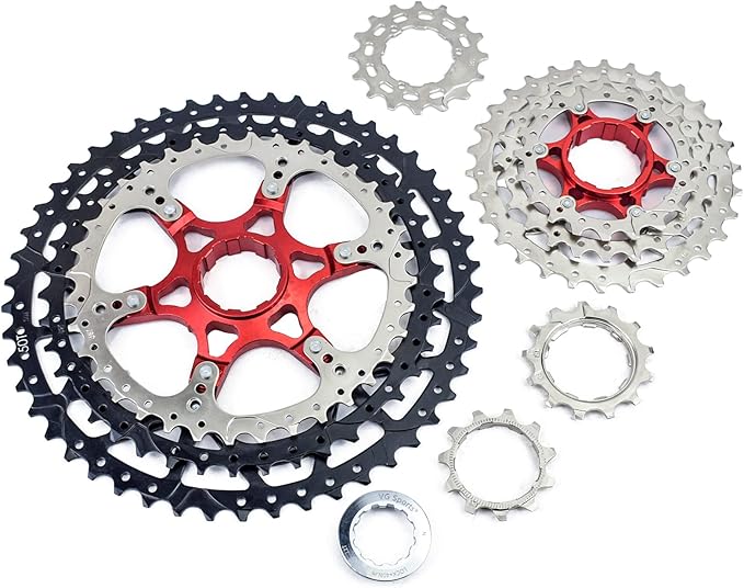 VG SPORTS 8/9/10/11/12 Speed Ultra-Light Bike Cassette for Mountain Bike 11-40T/11-42T/11-46T/11-50T/11-52T MTB Cassette Lightweight Aluminum Bracket Cassette