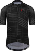 GCRFL Men's Cycling Jersey Short Sleeve Biking Shirt with 3 Rear Pockets + Zipper Pocket Breathable Quick Dry Bicycle Jersey
