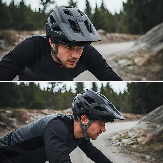 KINGBIKE NTA-8776 Mountain Bike Helmet Professional Ebike Helmets with 3-Level Adjustable Visor & Camera Mount E-MTB Helmet for Adults Men Women Youth E-Bike Safety Certified