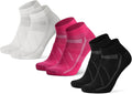 DANISH ENDURANCE Cycling Socks, Ankle Length, Breathable, Cushioned, Biking Socks for Men & Women, 3 Pack