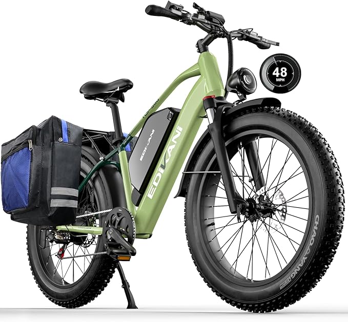 E Bikes for Adults Electric,51 MPH/48 MPH Fast Ebike Peak 5000W/3000W 32AH 52V 130 Miles Max, Dual Motor Electric Bike Fat Tire E Bike for Men, 26" Electric Bicycle for Snow Off-Road, Hydraulic Brakes