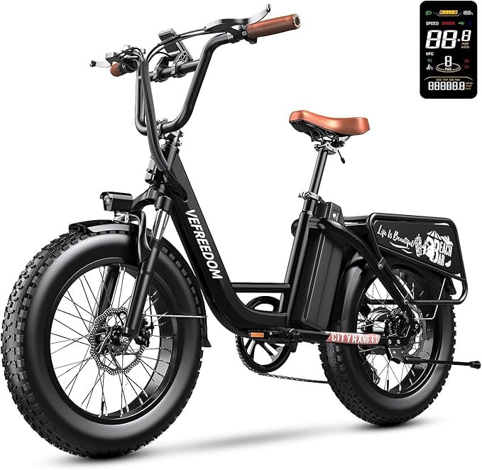 EUY 1500W Peak Electric Bike for Adults, 48V 20Ah Removable Battery Max Range 80Miles & 30MPH Electric Bicycle, 20''×4.0" Fat Tire Ebike,Fast Cargo Ebikes,Commute Mountain E-Bike UL Certified