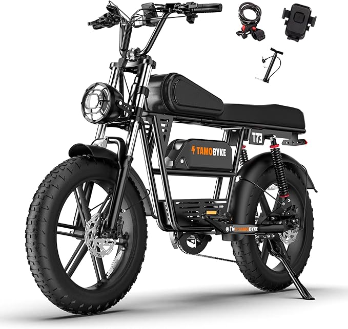 T73 Series Electric Bike for Adults,1000W/1500W/3000W Motor,30/33/37.5MPH 34-120 Miles,48V15.6/41.6 AH Electric Bikes,20 * 4 Fat Tire Ebike Hydraulic Brake Full Suspension Off-Road Riding