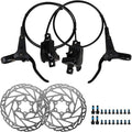 Bike Hydraulic Brakes Set, Front 750mm Rear 1600mm 2 Piston Kit with 160mm 6-Bolt Disc Brake Rotor, Aluminum Allloy Lever,Disc thickness 2.3 mm,Bracket, Calipers,fit MTB Mountain City Electric Bike