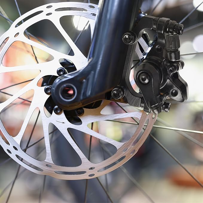 Bike Disc Brake Kit, Mechanical Disc Brakes Aluminum Alloy Caliper Mechanical Disc Brake Caliper Set Front And Rear For Electric Bike Mountain Bike Road Bike Folding Bike (front brake)