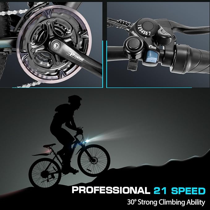 Vivi Electric Bike for Adults, 27.5" Electric Mountain Bike, Peak 1000W Ebike 22MPH Electric Bike with 48V 499.2WH Battery, Up to 50 Miles, 21 Speed Adult Electric Bicycles, SGS Certified to UL2849