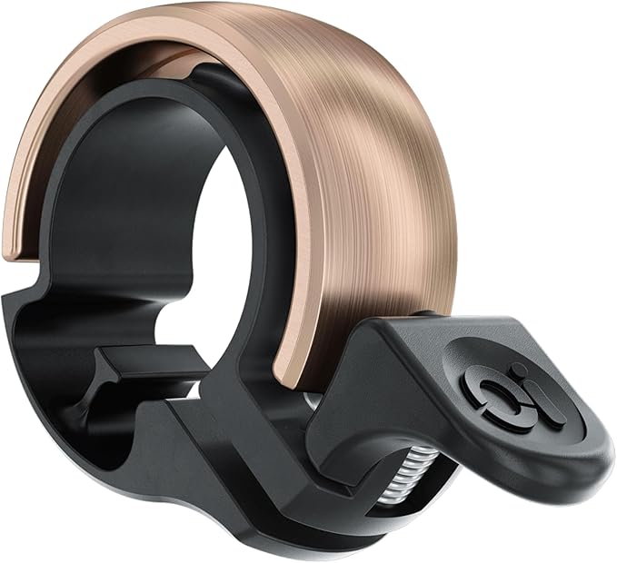 Knog Oi Bike Bicycle Bell - Original Luxury Styles, Built-in Cable Clip, Adult/Youth Bicycle Bell (Black, Copper, Brass, Aluminum)