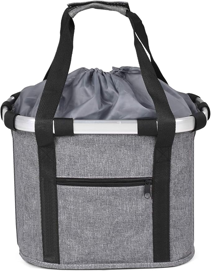 Lixada Bike Basket, Small Pet Cat Dog Carrier Bicycle Handlebar Front Basket Folding Detachable Removable Easy Install Quick Released Picnic Shopping Bag, Max. Bearing: 11lbs