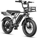 Jasion RetroVolt Electric Bike for Adults, 2000W/3000W Peak - 30/38MPH Electric Dirt Bike, 48V-52V, 13AH/20AH Battery, 70/90Miles Max Range Electric Motorcycle, 20'' X 4'' Fat Tire All-Terrain E-Bike