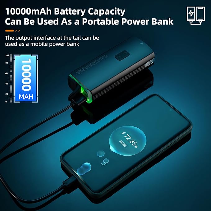 ROCKBROS Bike Lights 10000mAh USB-C Rechargeable Bike Lights for Night riding-3000 Lumens Bright Bicycle Lights-Over 24 Hours Runtime - IPX6 Waterproof Bike Headlight