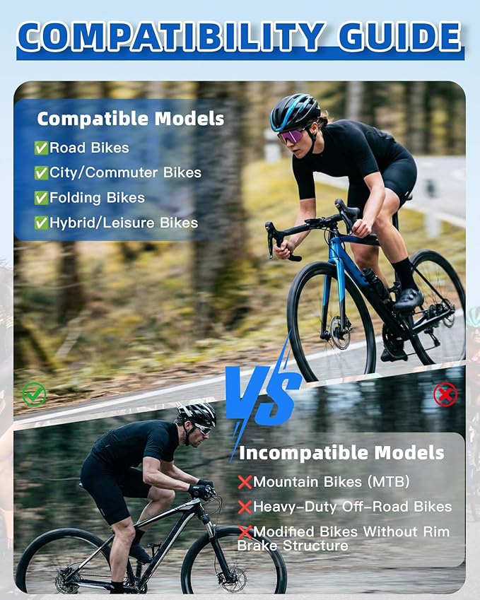 Zacro Bike Brake Pads for BMX, MTB & Road Bikes, Easy Installation, Durable & Quiet
