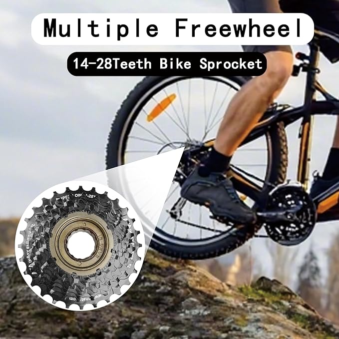 VERKSTAD 7/8 Speed Freewheels 14-32T/14-28T/13-32T/13-28T Bike Freewheel Threaded Type Cycling Replacement Part for Mountain Bike Road Bike