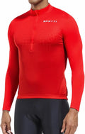 Spotti Men's Cycling Bike Jersey Long Sleeve with 3 Rear Pockets - Moisture Wicking, Breathable, Quick Dry Biking Shirt